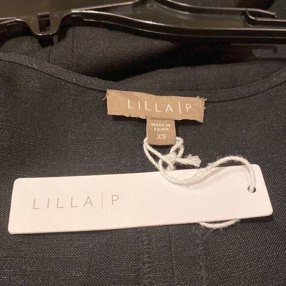 Lilla P Linen Blend A-Line Black Sleeveless Dress XS Black - Picture 7 of 9